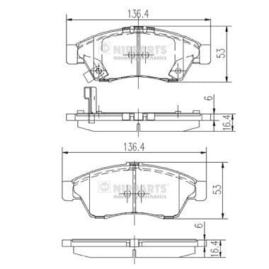 set placute frana,frana disc NIPPARTS J3608024