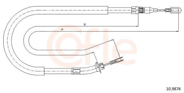 Cablu, frana de parcare COFLE 10.9874