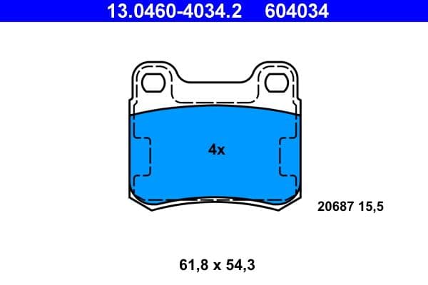 set placute frana,frana disc ATE 13.0460-4034.2