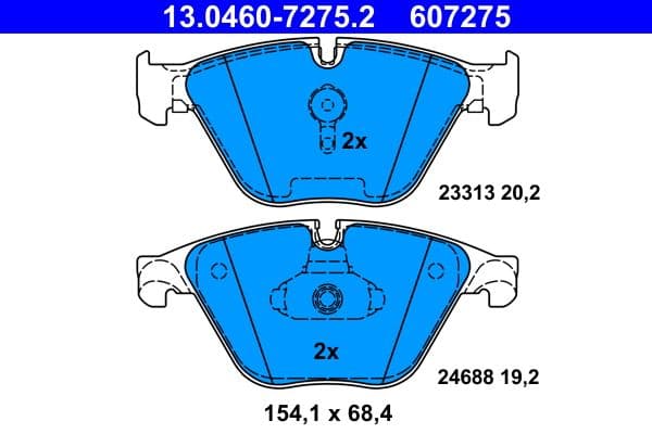 set placute frana,frana disc ATE 13.0460-7275.2