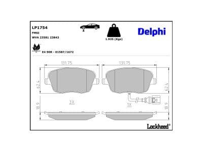 set placute frana,frana disc DELPHI LP1754
