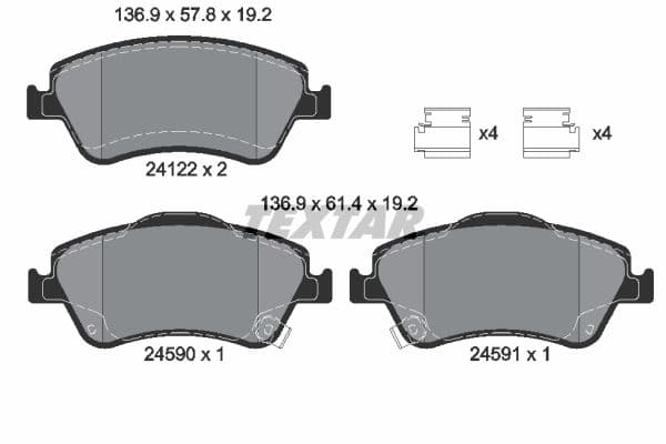 set placute frana,frana disc TEXTAR Q+ 2412201