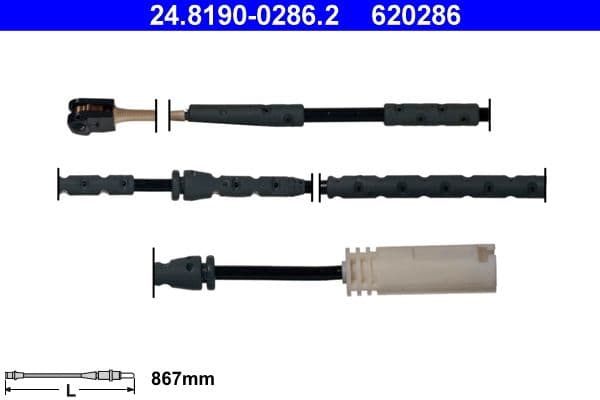 senzor de avertizare,uzura placute de frana ATE 24.8190-0286.2