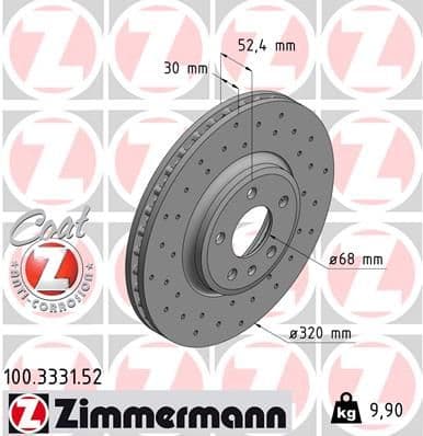 Disc frana ZIMMERMANN SPORT Z 100.3331.52
