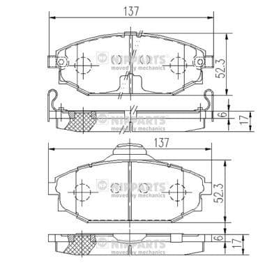 set placute frana,frana disc NIPPARTS J3600523