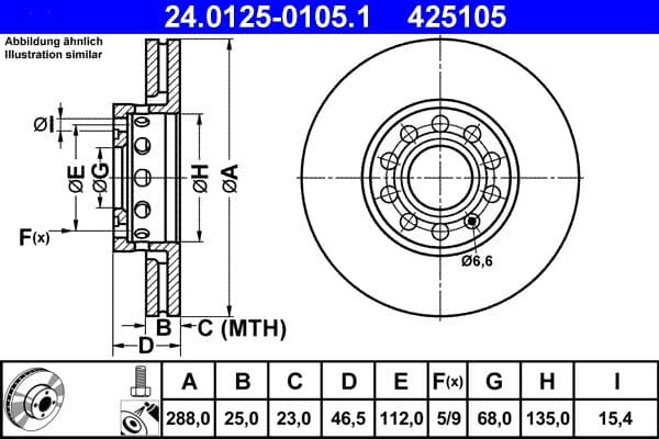 Disc frana ATE 24.0125-0105.1