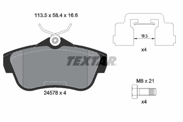 set placute frana,frana disc TEXTAR Q+ 2457801