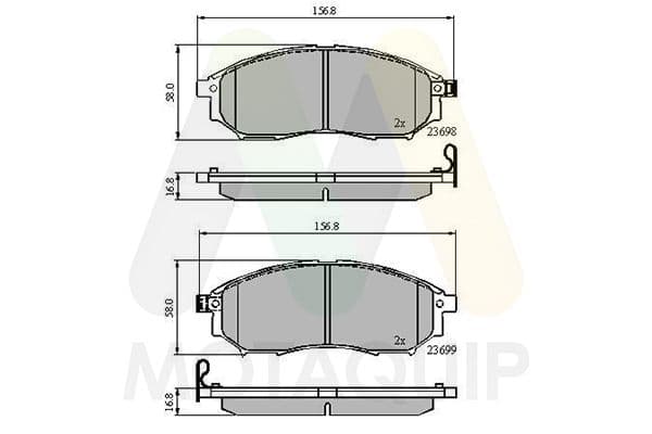set placute frana,frana disc MOTAQUIP LVXL1371