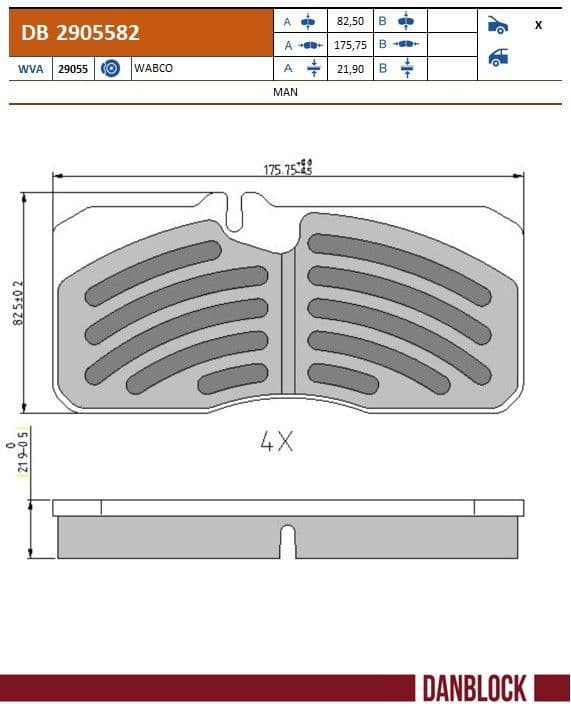 set placute frana,frana disc DANBLOCK DB 2905582