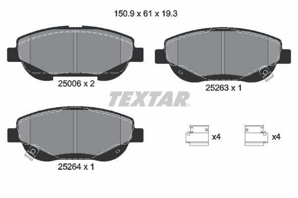 set placute frana,frana disc TEXTAR Q+ 2500601