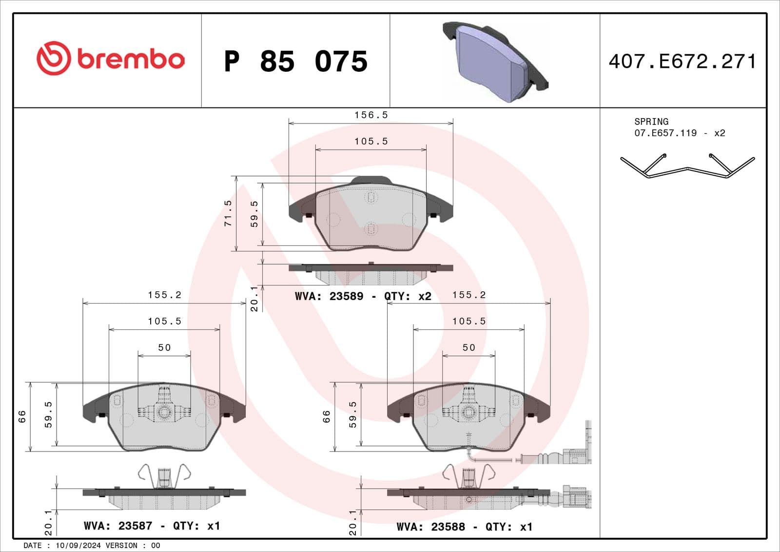 set placute frana,frana disc BREMBO PRIME LINE P 85 075