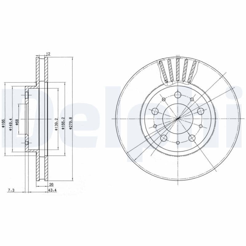 Disc frana DELPHI BG2841