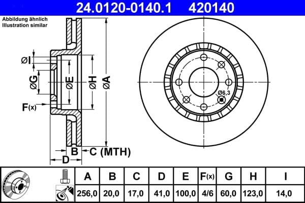 Disc frana ATE 24.0120-0140.1