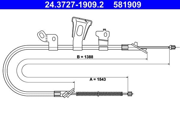 Cablu, frana de parcare ATE 24.3727-1909.2
