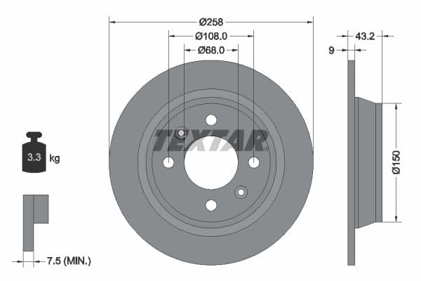 Disc frana TEXTAR 92048500