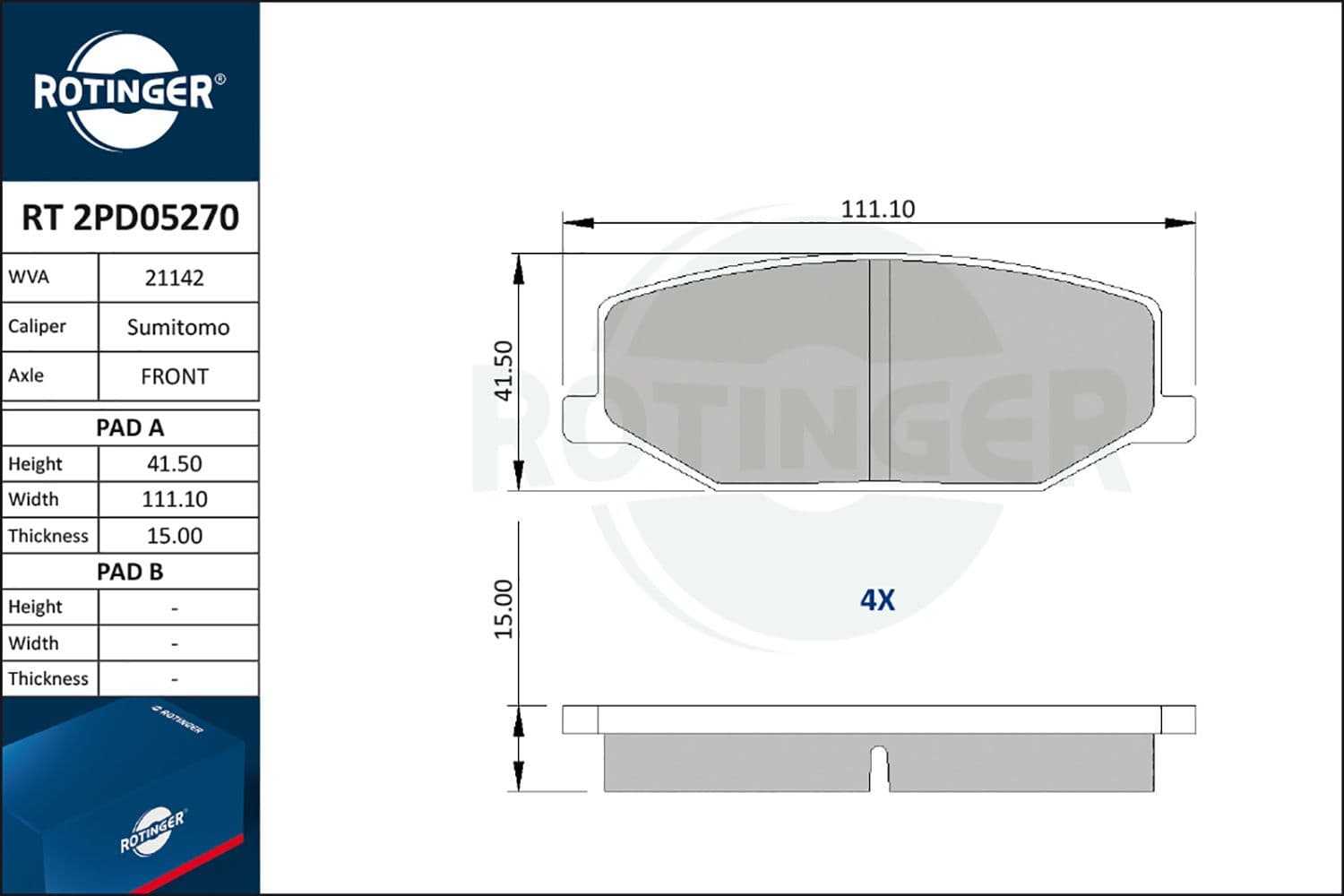 set placute frana,frana disc ROTINGER RT 2PD05270