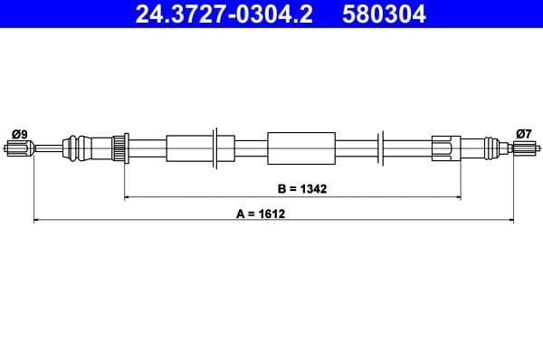 Cablu, frana de parcare ATE 24.3727-0304.2