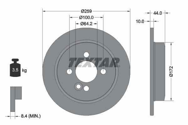 Disc frana TEXTAR PRO 92175003