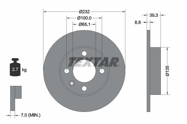 Disc frana TEXTAR PRO 92098203