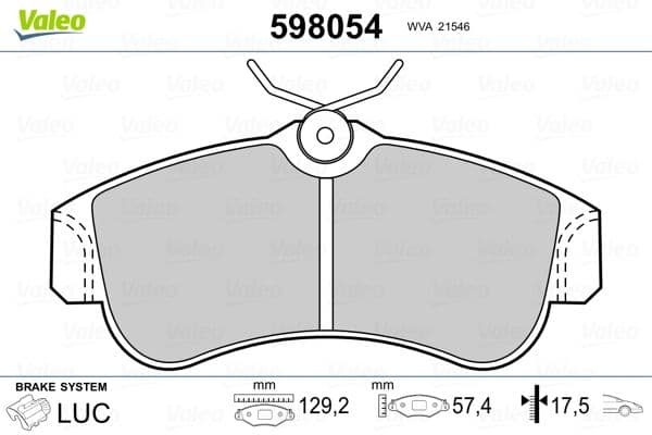 set placute frana,frana disc VALEO 598054