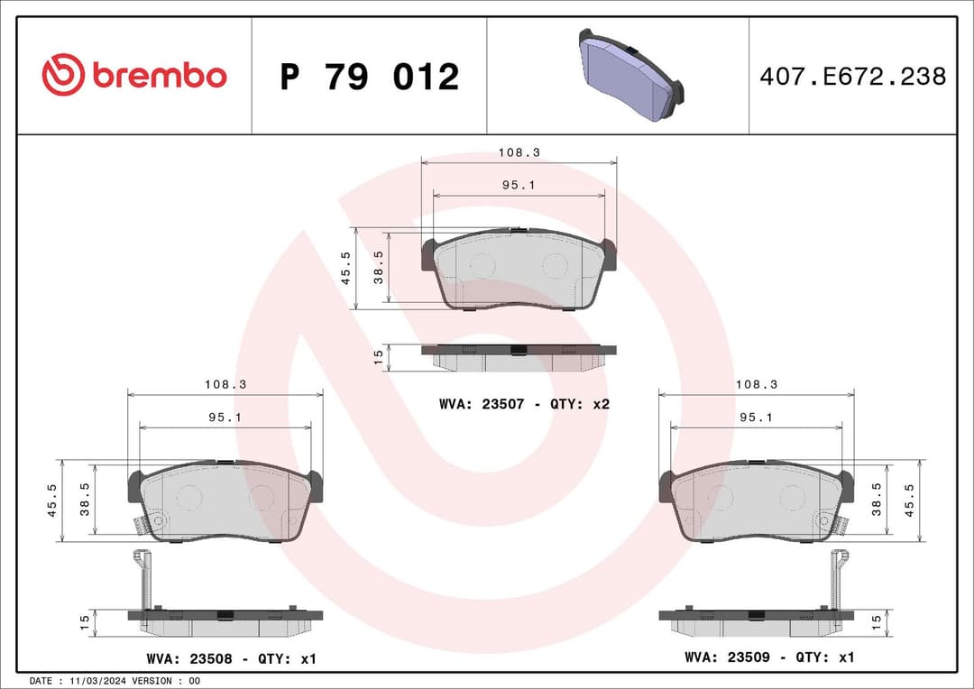 set placute frana,frana disc BREMBO PRIME LINE P 79 012