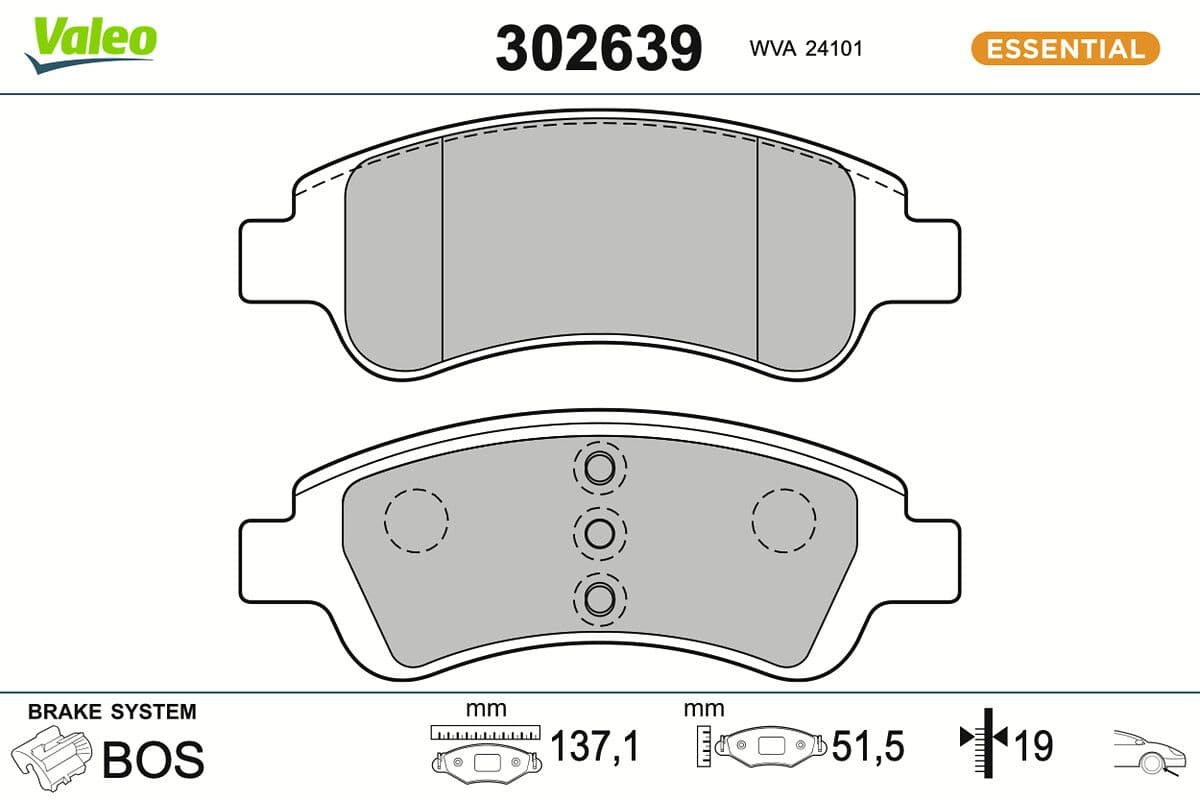 set placute frana,frana disc VALEO 302639