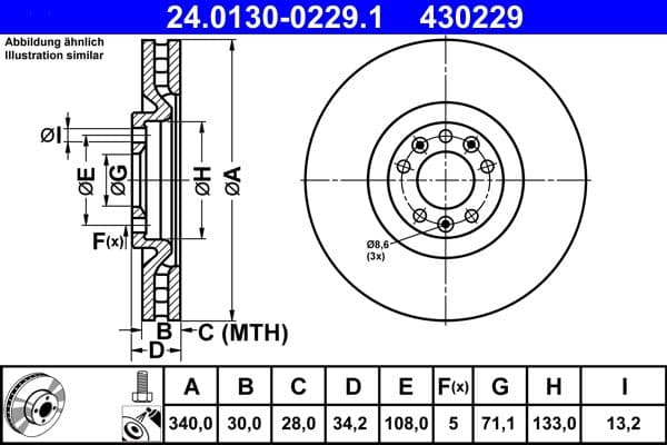 Disc frana ATE 24.0130-0229.1