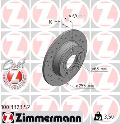 Disc frana ZIMMERMANN 100.3323.52