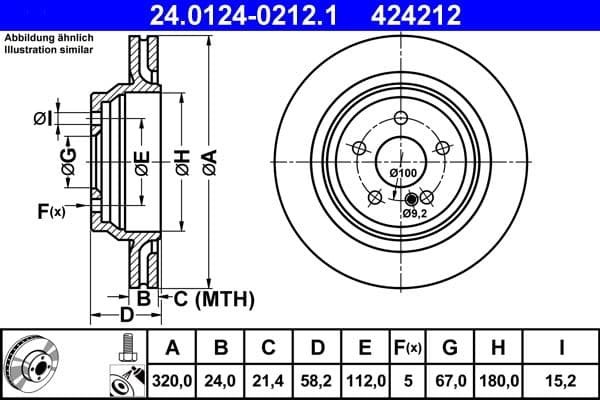 Disc frana ATE 24.0124-0212.1