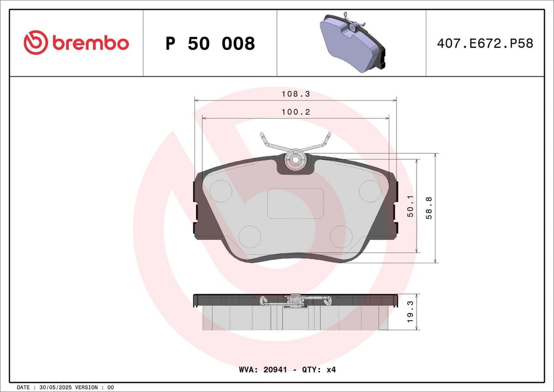 set placute frana,frana disc BREMBO PRIME LINE P 50 008