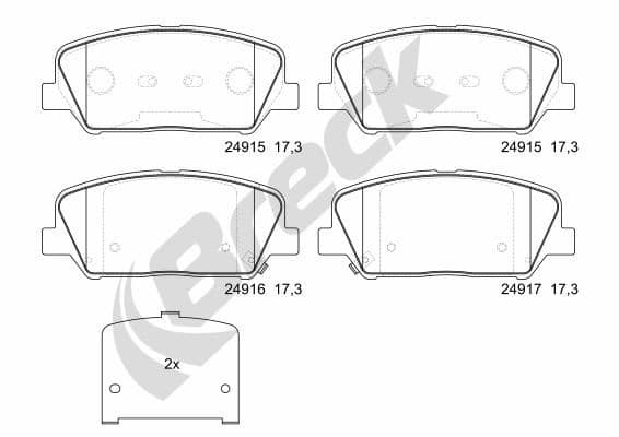 set placute frana,frana disc BRECK 24915 00 701 00