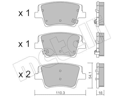 set placute frana,frana disc METELLI 22-1284-0