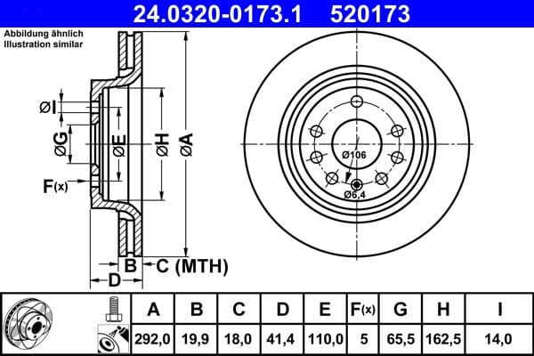 Disc frana ATE 24.0320-0173.1