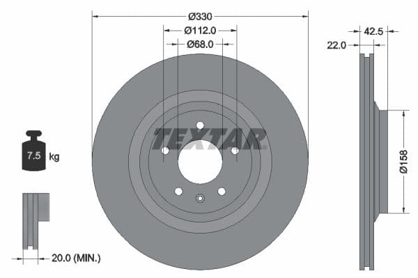 Disc frana TEXTAR 92160403