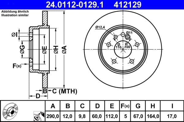 Disc frana ATE 24.0112-0129.1