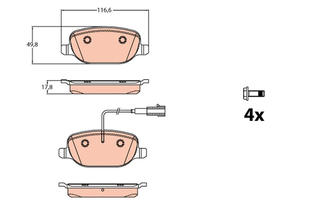 set placute frana,frana disc TRW GDB2077