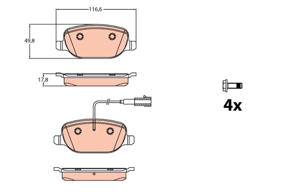 set placute frana,frana disc TRW GDB2077