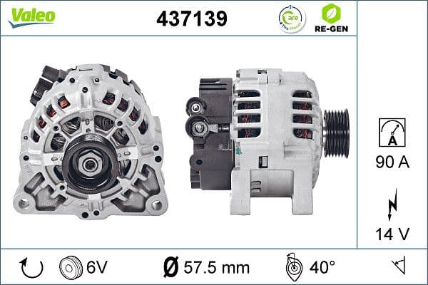 Generator / Alternator VALEO RE-GEN REMANUFACTURED 437139