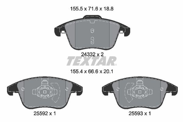 set placute frana,frana disc TEXTAR Q+ 2433205