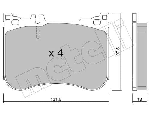 set placute frana,frana disc METELLI 22-1197-0