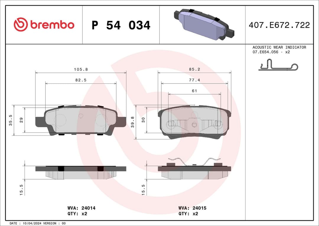 set placute frana,frana disc BREMBO PRIME LINE P 54 034