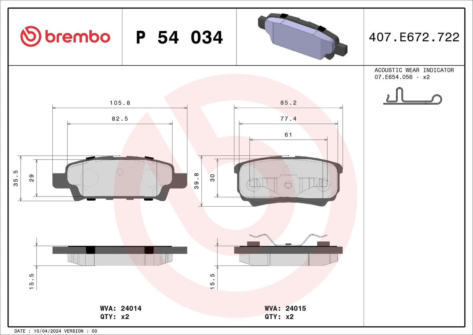 set placute frana,frana disc BREMBO PRIME LINE P 54 034