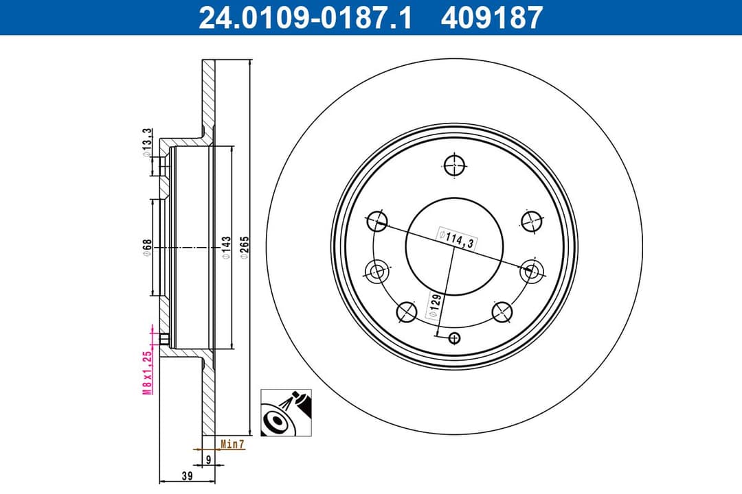 Disc frana ATE 24.0109-0187.1