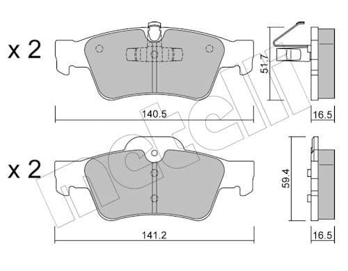 set placute frana,frana disc METELLI 22-0568-1