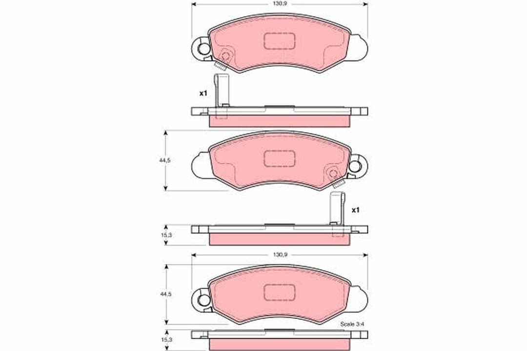 set placute frana,frana disc TRW GDB3215