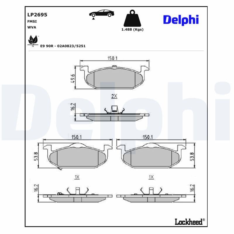 set placute frana,frana disc DELPHI LP2695