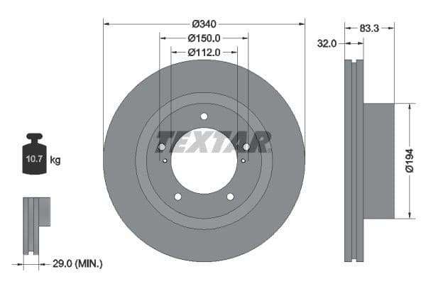 Disc frana TEXTAR PRO 92204603