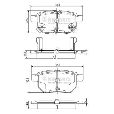 set placute frana,frana disc NIPPARTS J3612034