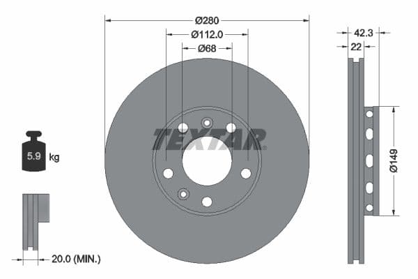 Disc frana TEXTAR PRO 92152203