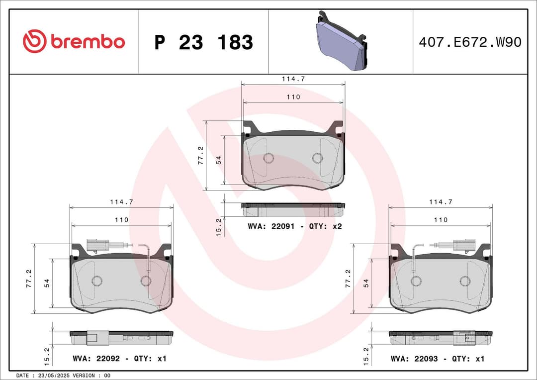 set placute frana,frana disc BREMBO PRIME LINE P 23 183
